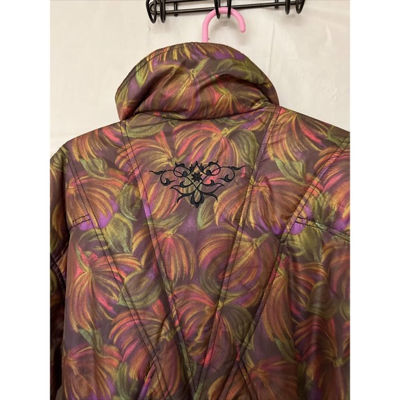 Edelweiss Vintage Women's Skiwear Yellowstone Camouflage Small Hibiscus Jacket - Picture 8 of 12